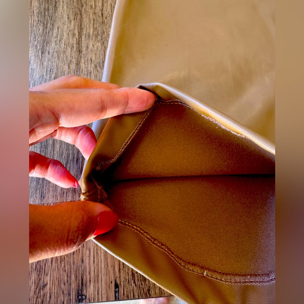 Abercrombie & Fitch Tan Faux Leather Pants - Picture 2 of 10